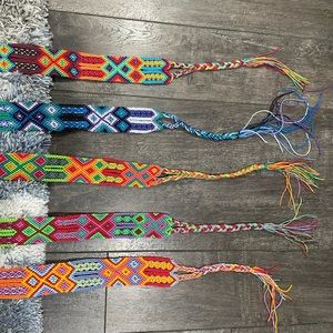 Handmade patterned belt with fringe on each end